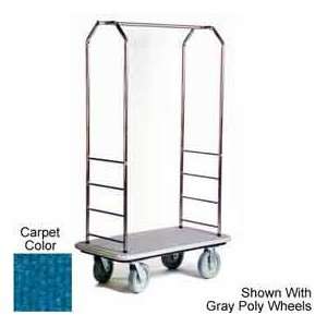  Easy Mover Bellman Cart Stainless Steel, Blue Carpet, Gray 