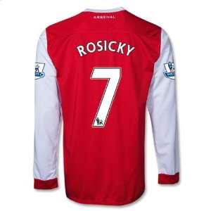  Arsenal 10/11 ROSICKY Home LS Soccer Jersey: Sports 