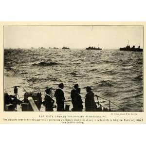  1919 Print WWI German Destroyer Ships Surrender British 