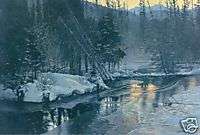 Robert Bateman   Winter Sunset Moose  
