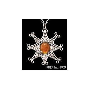   Necklace Includes an 18 silver cable chain, Amber Gemstone Vampire