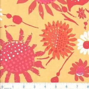  45 Wide Bing Crazy Daisy Maize Fabric By The Yard: Arts 