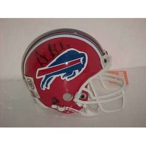  Drew Bledsoe Authentic Hand Signed NFL Mini Helmet: Sports 