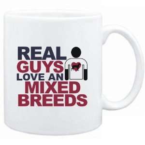   : Mug White  Real guys love a Mixed Breeds  Dogs: Sports & Outdoors