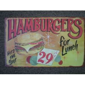  Hamburgers Hamburger Lunch Box Stand Classic Sign 