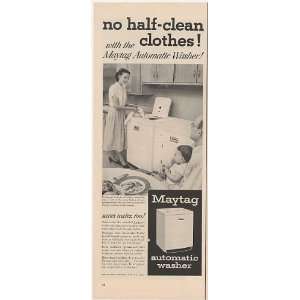  1954 George Booth Family Madison WI Maytag Washer Print Ad 