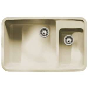 Beige Granite Composite Double Bowl Undermount / Drop In Kitchen Sink 