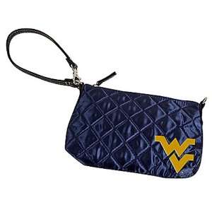   West Virginia Mountaineers Ladies Navy Blue Quilted Wristlet Purse