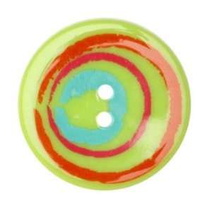  Fashion Button 1 3/8 Confetti Sketchy Circles Lime By 