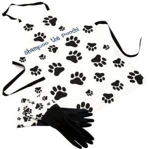 India DII Apron and Rubber Glove Dog Grooming Set (Quantity of 2)