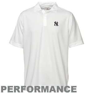   New York Yankees White Excellence Performance Polo: Sports & Outdoors