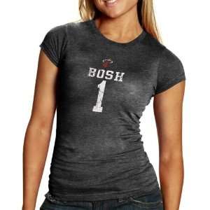  NBA Miami Heat #1 Chris Bosh Ladies Charcoal Player 