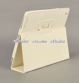 For iPad 2 Magnetic Leather Cover Case Stand White FDEAA0  
