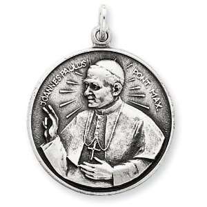  Sterling Silver Antiqued Pope John Paul Ii Medal Jewelry
