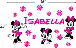 Name MINNIE MOUSE Vinyl Wall Decals Stickers Art #026  