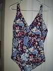 WOMENS MIRACLESUIT SWIMSUIT IN BLACK FLORAL SIZE 14  