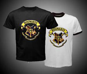 Harry Potter Hogwarts Logo Black White Hot T Shirt   