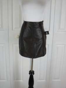 NWT Wilsons MAXIMA Leather MINI Short Skirt Brown 0  