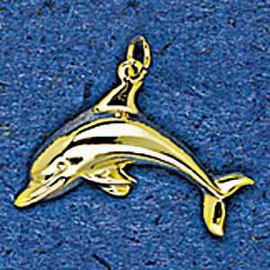  Mark Edwards 14K Gold Porpoise Nautical Pendant Sports 