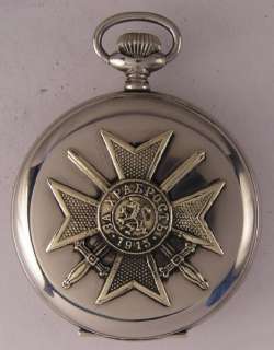 Vintage Antique 1915 Enigma Swiss Military Award Pocket Watch Perfect 