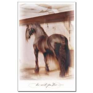  he waits for Her Horse Mini Poster Print by  