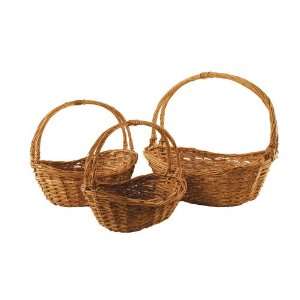  Wald Imports 0392 Stained Brown Willow Baskets with 