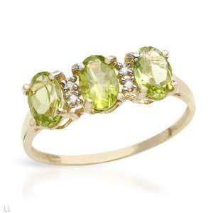 Genuine Morne Rouge (TM) Ladies Ring. 1.5 Ctw. Green Peridot And I   J 