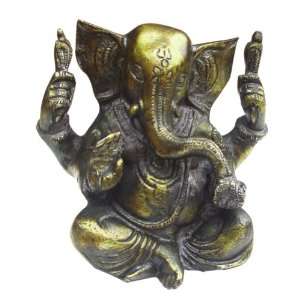 Hindu Deity Ganesha Alluminium Statues Sculptures In Sitting Pose For 