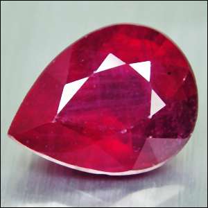   46 Cts Fantabulous Luster Vivid Hot Pigeon Blood Red Ruby Pear  