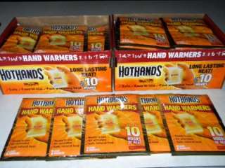 10 HOT HANDS 5 TWO PACKS UP TO 10 HOURS OF HAND WARMERS 10 EACH FOR 