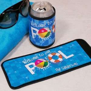  Personalized Welcome to Our Pool Can Wrap Koozie Sports 