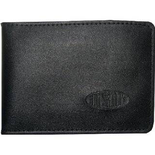   : Black/Black Leather Bi Fold Money Clip Wallet by DesignSK: Clothing