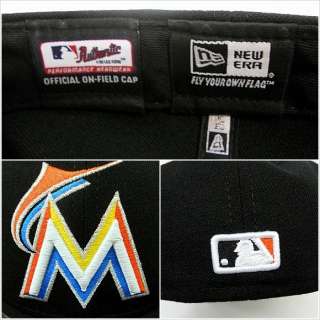New Era 59fifty MLB 2012 Miami Marlins M Florida Black Home Fitted Hat 