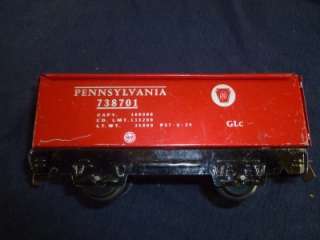 VINTAGE Louis Marx Wind up Toy Train set NYC RR/Pennslvania Freight 
