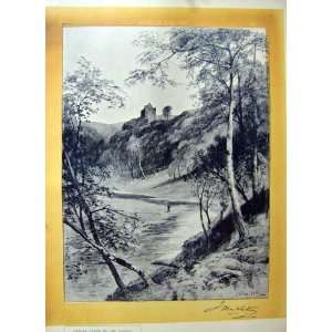  1893 ART JOURNAL NEWARK TOWER YARROW RIVER TREES