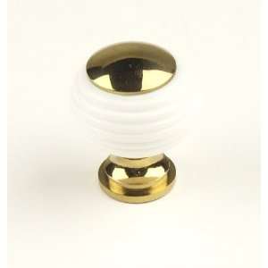  Century 10525 3WT Knobs Polished Brass/White: Home 