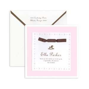     Pink Happy Horsie Birth Announcement Cards: Office Products