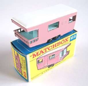 MATCHBOX LESNEY 23 TRAILER CARAVAN, PINK, 1969, MIB!  