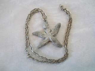 Vintage International Pewter Starfish Pendant Necklace  