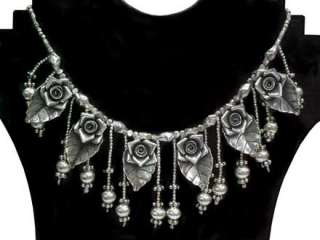 Name  Thai Karen Hill Tribe silver Rose garden necklace