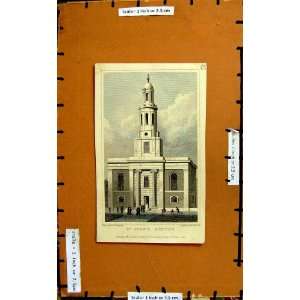   1827 View St. Johns Church Hoxton Architecture Print: Home & Kitchen