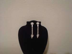 Mazer Bros. Screwback Rhinestone drop dangle earrings  