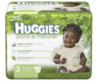  Huggies Pure & Natural Diapers, Size 3, 52 Count (Pack of 