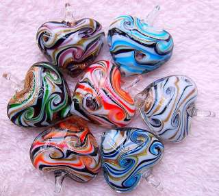 wholesale 36p charm illusive HEART SWIRL glass pendants  