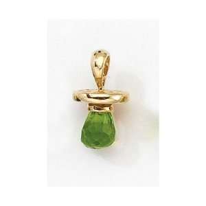   Gold August Birthstone Simulated Peridot Hushabye Pendant: Jewelry