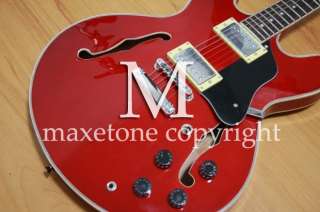 Mint Red in Red ES335 Model ArcTop 6 string electric Jazz Guitar #056 