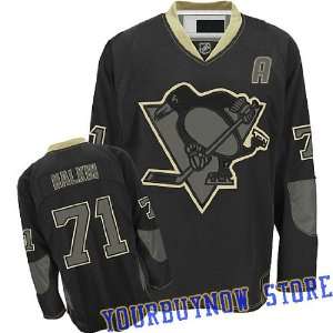 Malkin #71 Pittsburgh Penguins Black Ice Jersey Hockey Jersey (Logos 