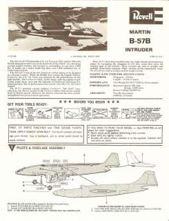 Model Kit Instructions REVELL Martin B 57B Intruder  
