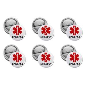  EPILEPSY Red Medical Alert Symbol 6 Pack of 1 inch Mini 