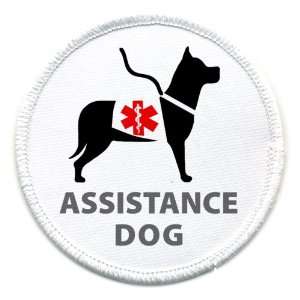  ASSISTANCE DOG Image Medical Alert Symbol 4 inch Sew on 